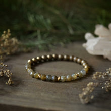 Load image into Gallery viewer, labradorite + bronzed agate bracelet