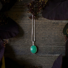 Load image into Gallery viewer, chrysoprase oval on silver