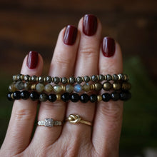 Load image into Gallery viewer, labradorite + bronzed agate bracelet