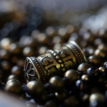 Load image into Gallery viewer, bronzed agate + prayer wheel mala