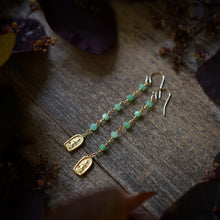 Load image into Gallery viewer, chrysoprase chain + buddha earrings