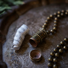 Load image into Gallery viewer, bronzed agate + prayer wheel mala