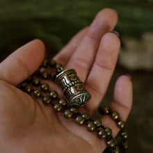 Load image into Gallery viewer, bronzed agate + prayer wheel mala