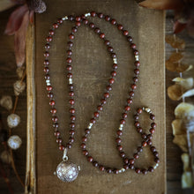 Load image into Gallery viewer, rosewood + angel caller mala