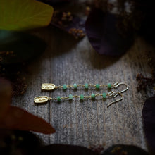 Load image into Gallery viewer, chrysoprase chain + buddha earrings