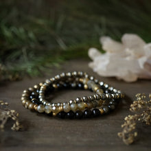 Load image into Gallery viewer, labradorite + bronzed agate bracelet