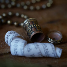 Load image into Gallery viewer, bronzed agate + prayer wheel mala