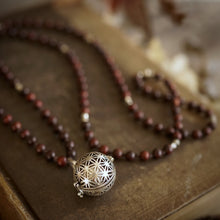 Load image into Gallery viewer, rosewood + angel caller mala