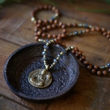 Load image into Gallery viewer, labradorite + sandalwood mala