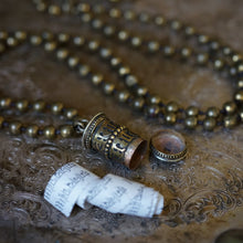 Load image into Gallery viewer, bronzed agate + prayer wheel mala