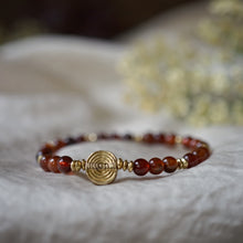 Load image into Gallery viewer, hessonite + sun bead bracelet
