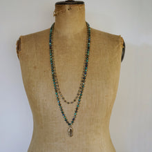 Load image into Gallery viewer, azurite/chrysocolla + gyan mudra mala