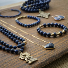 Load image into Gallery viewer, lapis mala + ethiopian cross
