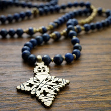 Load image into Gallery viewer, lapis mala + ethiopian cross