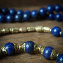 Load image into Gallery viewer, lapis mala + ethiopian cross