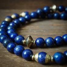 Load image into Gallery viewer, lapis mala + ethiopian cross