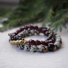 Load image into Gallery viewer, dalmatian jasper + garnet