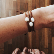 Load image into Gallery viewer, freshwater pearl on vegan suede
