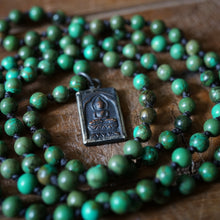 Load image into Gallery viewer, green turquoise + buddha mala