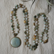 Load image into Gallery viewer, burmese jade + amazonite mala