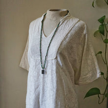 Load image into Gallery viewer, green turquoise + buddha mala