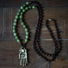 Load image into Gallery viewer, aventurine + rosewood mala