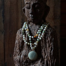 Load image into Gallery viewer, burmese jade + amazonite mala