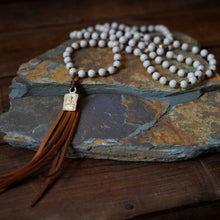 Load image into Gallery viewer, riverstone + buddha tassel mala