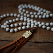 Load image into Gallery viewer, riverstone + buddha tassel mala