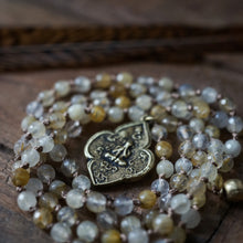 Load image into Gallery viewer, rutilated quartz + buddha mala