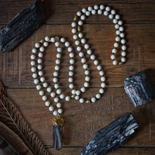Load image into Gallery viewer, riverstone + smoky quartz mala