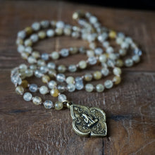 Load image into Gallery viewer, rutilated quartz + buddha mala