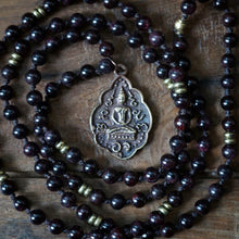 Load image into Gallery viewer, garnet + buddha mala