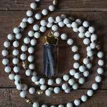 Load image into Gallery viewer, riverstone + smoky quartz mala