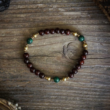 Load image into Gallery viewer, rosewood + malachite bracelet