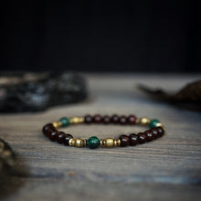 Load image into Gallery viewer, rosewood + malachite bracelet