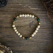 Load image into Gallery viewer, riverstone + malachite bracelet