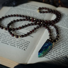 Load image into Gallery viewer, azurite + malachite on rosewood mala