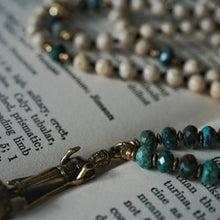 Load image into Gallery viewer, buddha on azurite + riverstone mala
