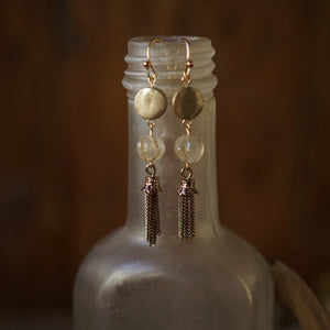 totem earrings: moon glow