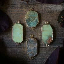 Load image into Gallery viewer, chrysoprase on vegan suede