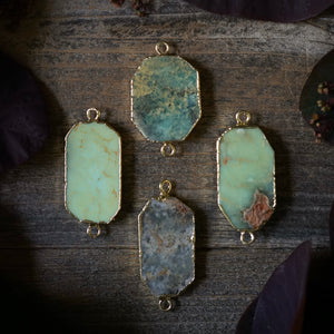 chrysoprase on vegan suede