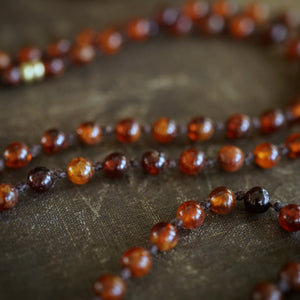 hessonite + tribal flower mala