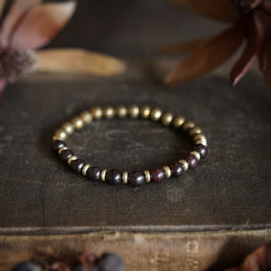 rosewood + bronzed agate bracelet