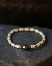 Load image into Gallery viewer, tahitian pearl + riverstone bracelet