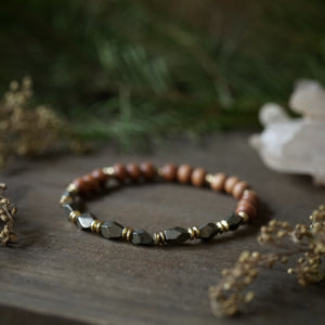 pyrite + sandalwood bracelet