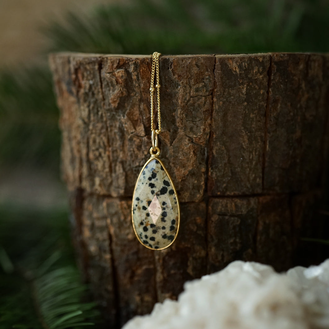 dalmatian jasper joy necklace