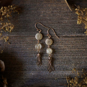 totem earrings: moon glow