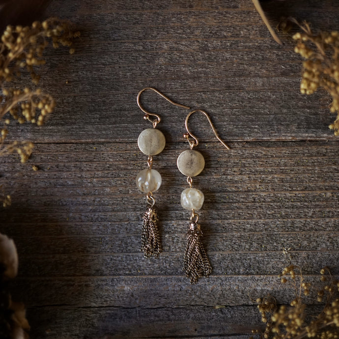 totem earrings: moon glow