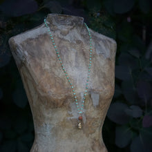 Load image into Gallery viewer, chrysoprase rosary chain + rudraksha + buddha